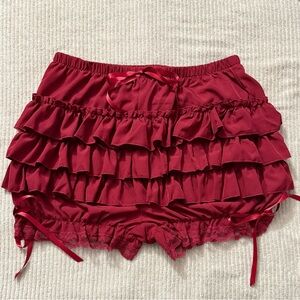 Ruffled Red Shorts